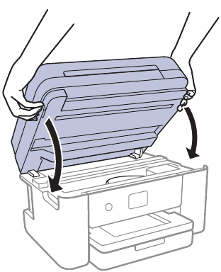 Unpack - Step 3 - Lower the scanner unit