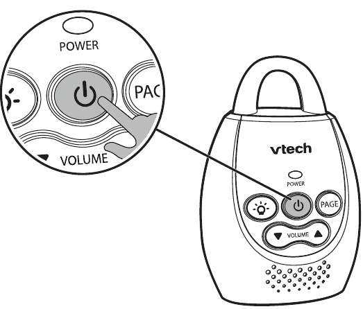 Encender o apagar la unidad del beb&eacute;