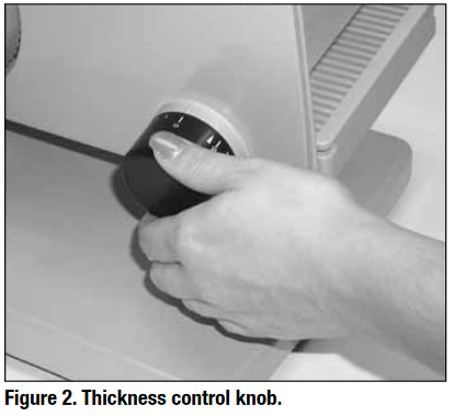 Thickness control knob