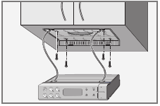 Markierungen f&uuml;r vier Befestigungsschrauben