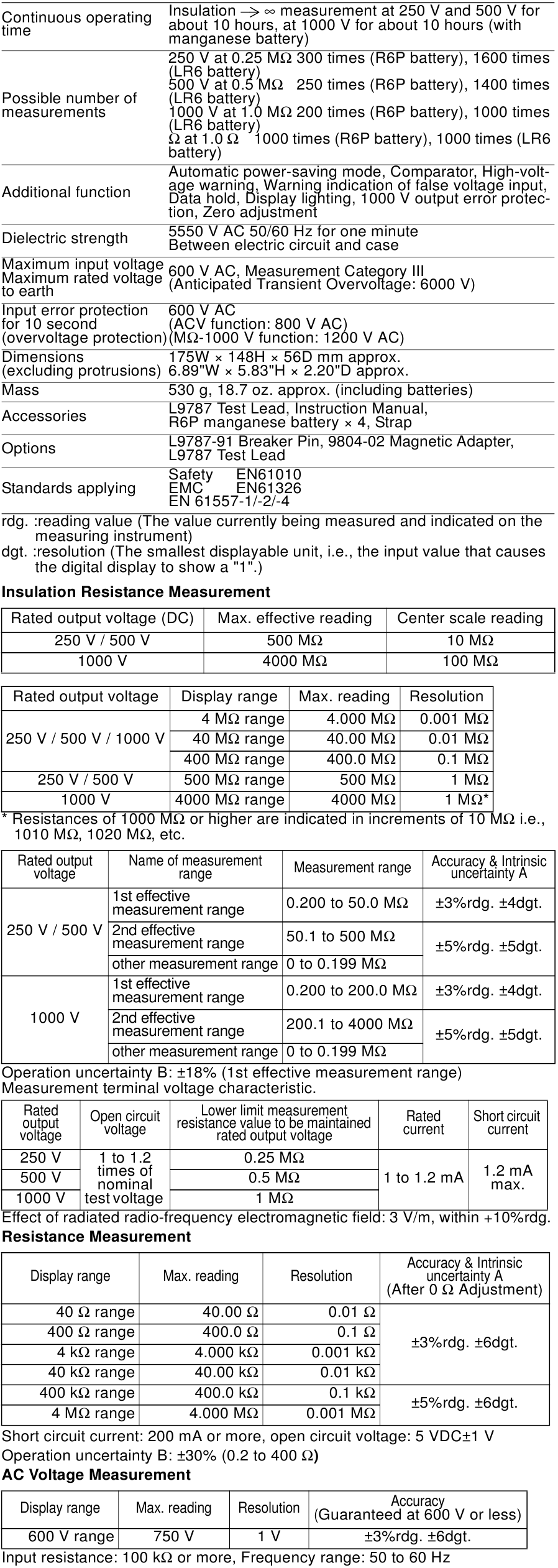 General Specifications Part 2