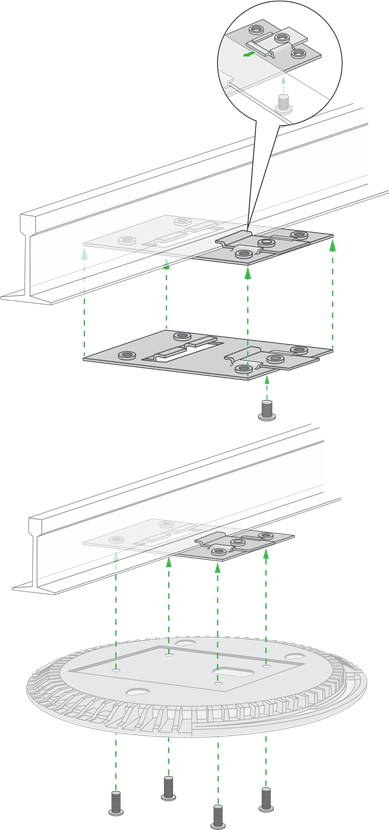 Montaje del AP en una barra en T - Paso 1