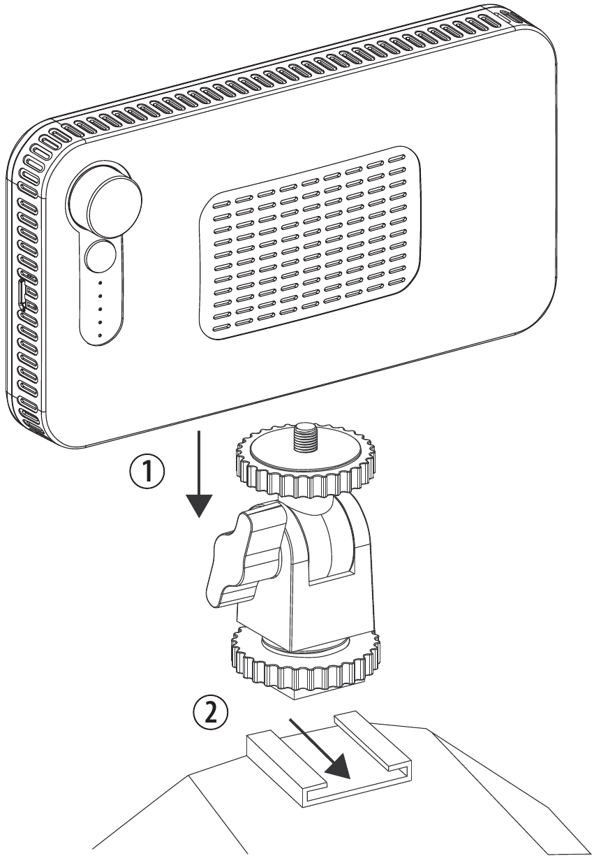 Anexando a luz a uma sapata de c&acirc;mera