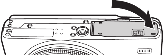 Insertion de la batterie et de la carte m&eacute;moire - &Eacute;tape 3