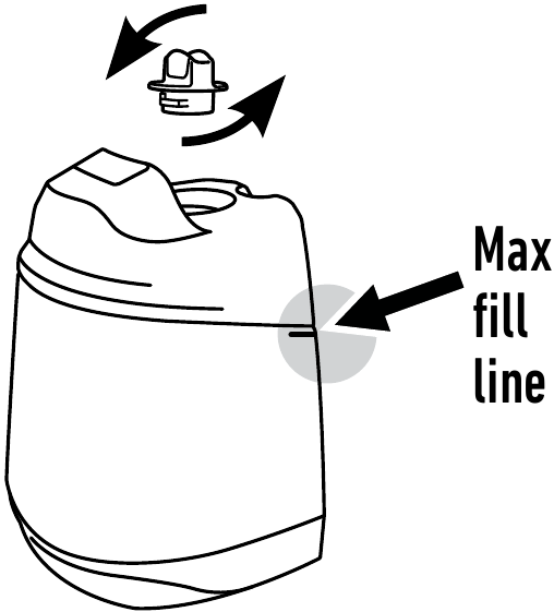 RIEMPIRE IL SERBATOIO DELL'ACQUA PULITA