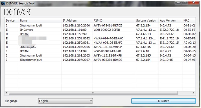 Prijava IP kamere v LAN - 1. korak