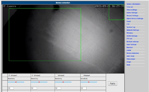 Konfiguracija zaznavanja gibanja