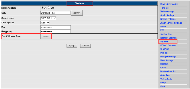 Brezžična nastavitev