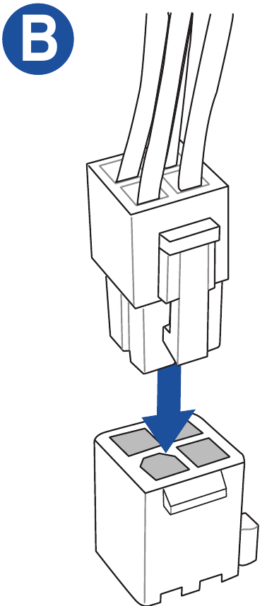 Namestite napajalne priključke ATX - 2. korak