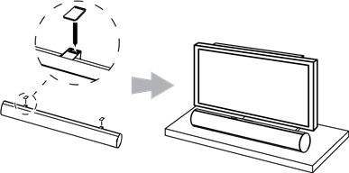 Placement de la barre de son sur une table