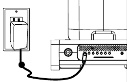 Conecte o cabo do adaptador CA ao conector CC