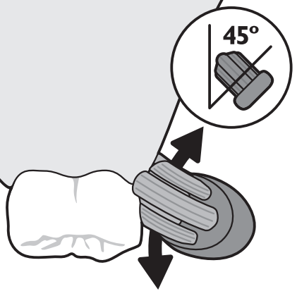 Pokyny na čistenie zubov - Mierny uhol