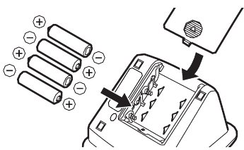 Insert four batteries