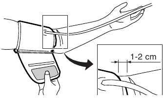 Put your arm through the loop.