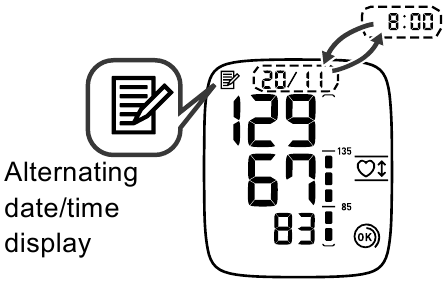 Просмотр измерений, сохраненных в памяти