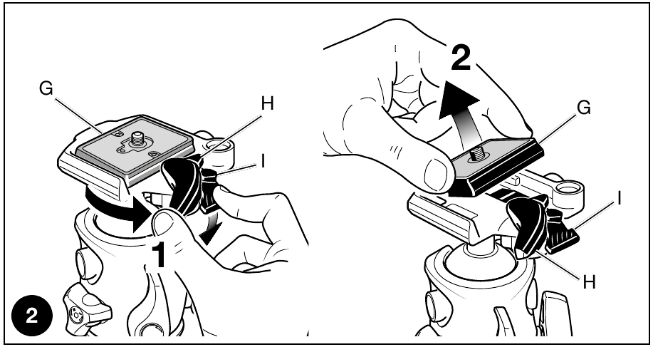 REMOVE QUICK RELEASE PLATE FROM HEAD