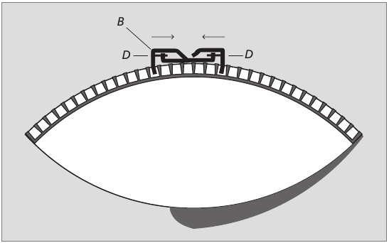 The loudspeaker and the bracket - Top View