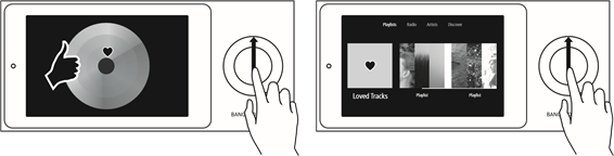 Uso de la rueda para elegir una pista
