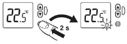 To switch on or off - Step 1