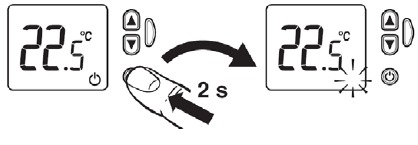 To switch on or off - Step 2