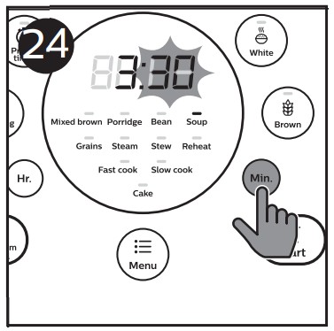 Pishirish vaqtini sozlash - 3-qadam
