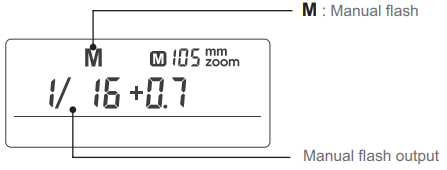 LCD-Anzeige - M Manueller Blitz