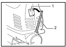 Opbergen van de inbussleutel