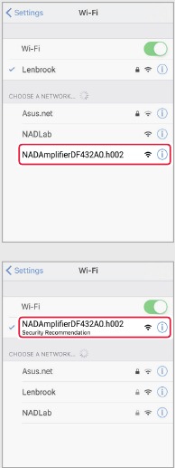 Screenshot di un dispositivo iOS durante la configurazione