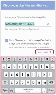 Schermata di rinomina del dispositivo nell'app Google Home