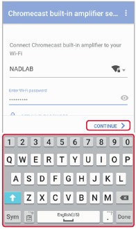 Schermata di inserimento password Wi-Fi nell'app Google Home