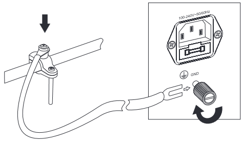 ERDUNG &Uuml;BER DEN ERDUNGSANSCHLUSS AN DER R&Uuml;CKSEITE