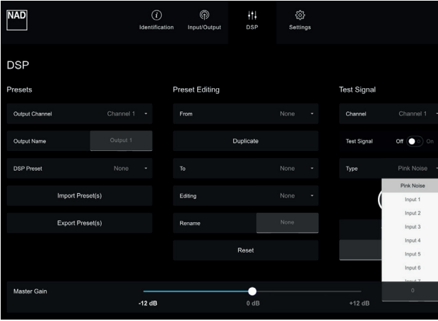 TEST SIGNAL (TEST SIGNAL) - Test signali uchun ON (YOQISH) ni tanlang