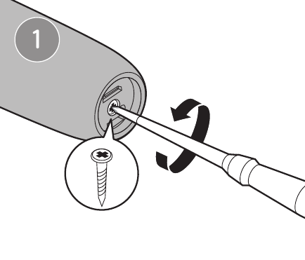 Rimozione della batteria ricaricabile - Passo 1