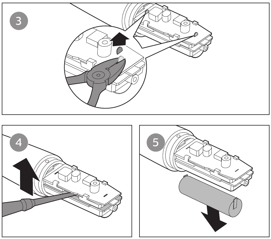 Rimozione della batteria ricaricabile - Passo 3