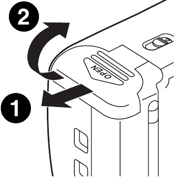 Wkładanie baterii - Krok 1