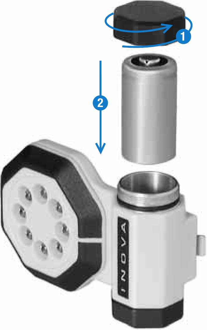 BATTERY REPLACEMENT - Step 1 - Remove the cap