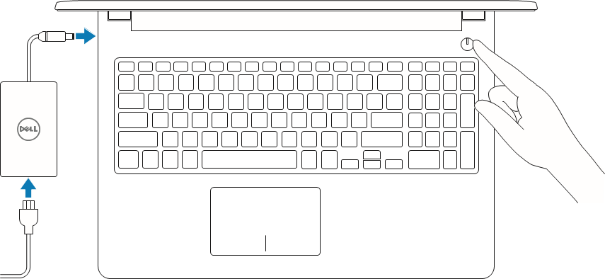 Conectați adaptorul de alimentare și apăsați butonul de pornire