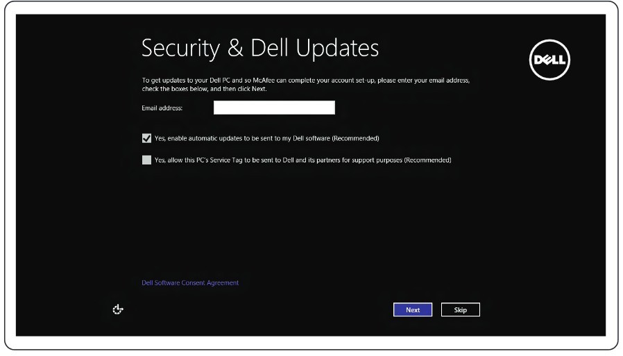 Dokončajte nastavitev sistema Windows - 1. korak