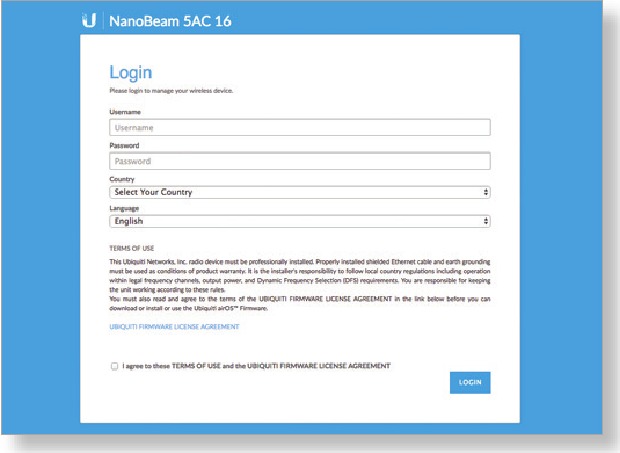 Accesarea airOS - Pasul 2 - Autentificare