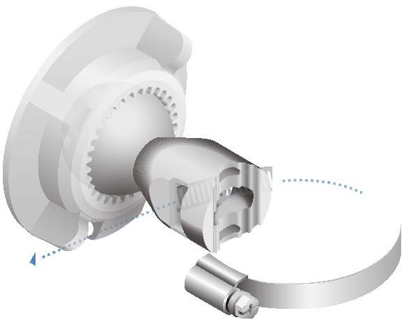 Montare pe st&acirc;lp - Pasul 2 - Deschideți cureaua metalică