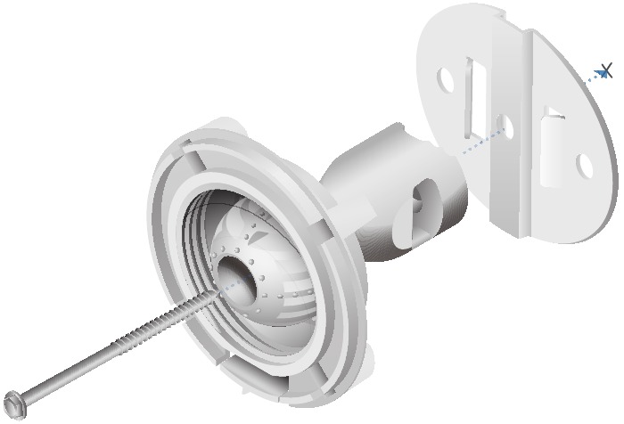 Montare pe st&acirc;lp - Pasul 3 - Atașați suportul cu articulație sferică