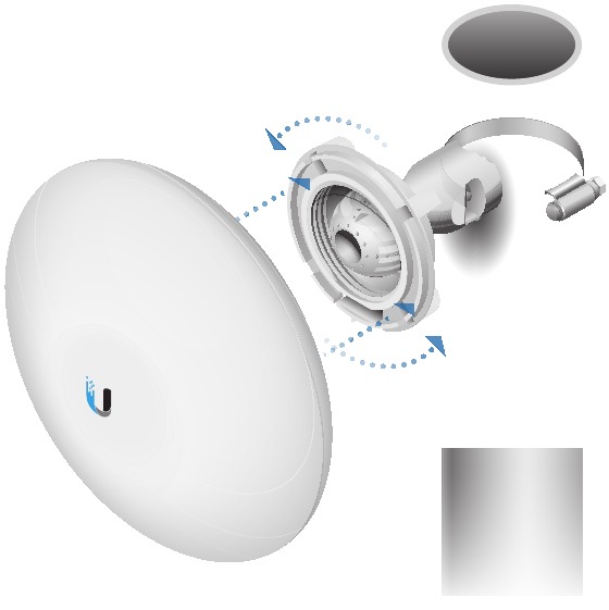 Montare pe st&acirc;lp - Pasul 4 - Atașați dispozitivul la un suport