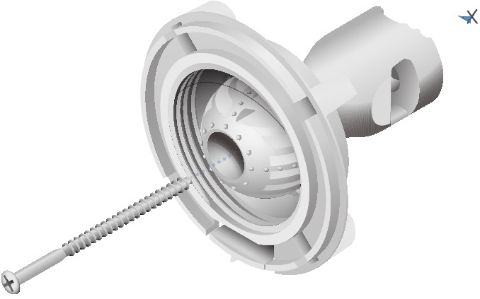 Montare pe perete - Pasul 2 - Str&acirc;ngeți elementul de fixare al suportului