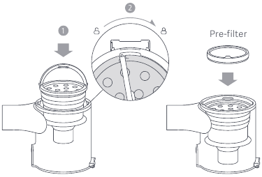 Installing the pre-filter