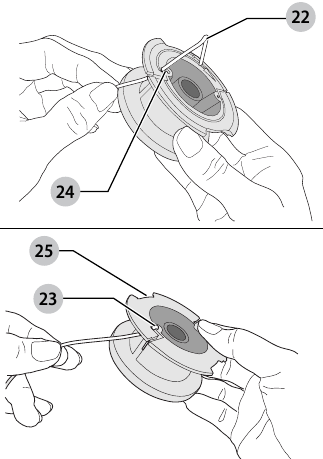Rebobinado del carrete desde el hilo a granel