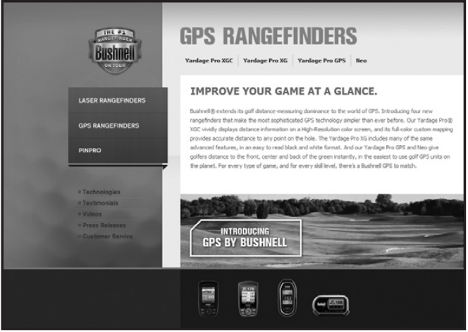 &bdquo;Bushnell Golf&ldquo; GPS svetainė