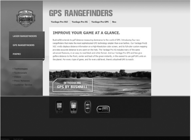 Bushnell Golf GPS Website