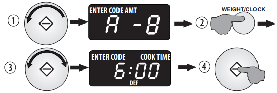 Eksempel: Tine 454 g (1 lb) frossen mat i 6 minutter