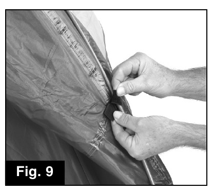 Жаңбырдан қорғайтын жабынды бекіту үшін - 2-қадам