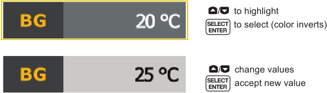 R&eacute;glage des param&egrave;tres